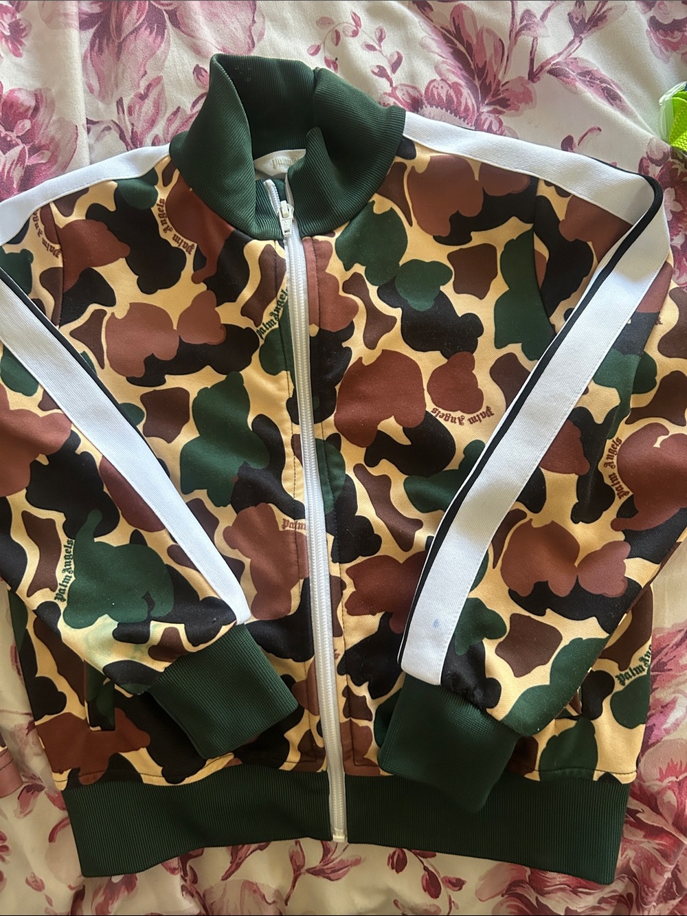 Palm Angels Camouflage Track Jacket with White Stripe